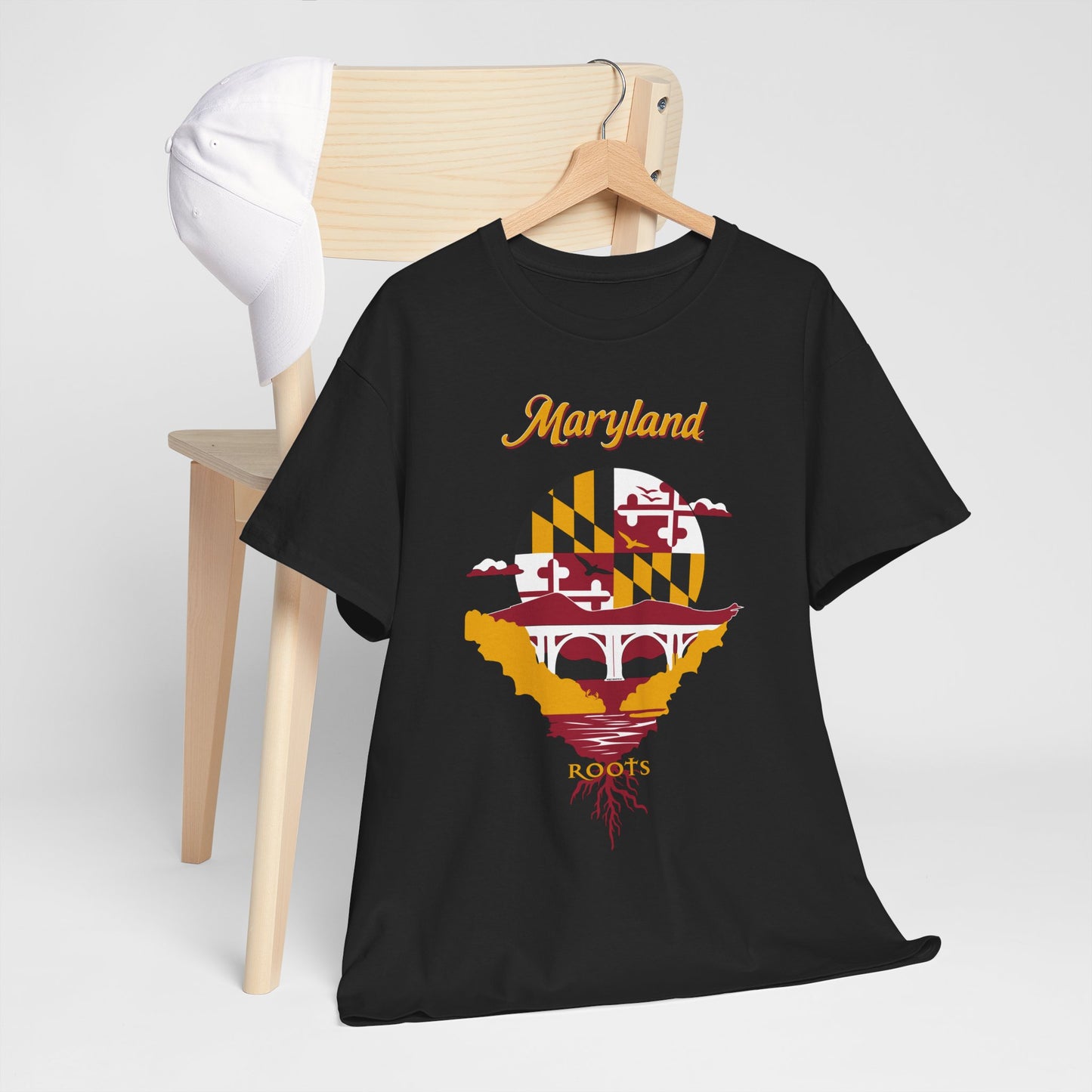 Maryland Roots Unisex Cotton Tee, Vintage Tee, Gift for Him/Her, State Pride Shirt, Casual Wear, Eco-Friendly Fashion