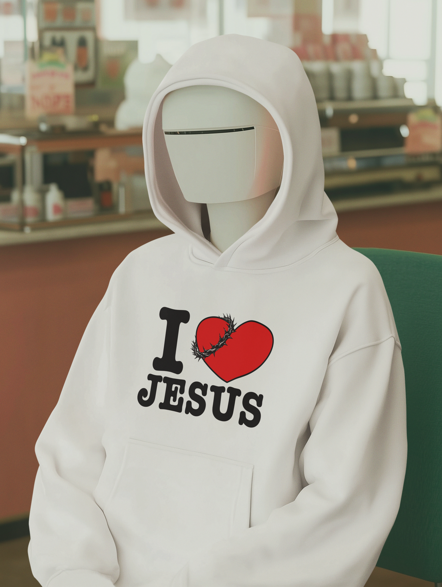 I Love Jesus Hooded Sweatshirt, Christian Apparel, Faith Hoodie, Religious Gift, Church Wear, Cozy Casual