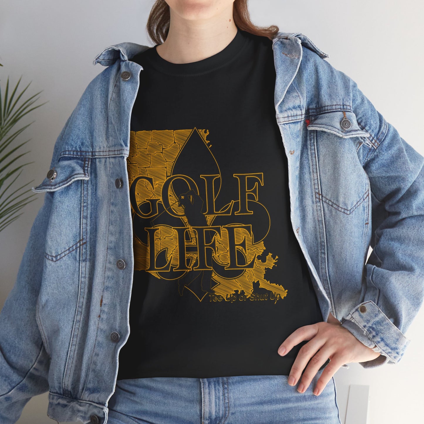 Golf Life Unisex Heavy Cotton Tee | Casual Wear, Gift for Golf Lovers, Louisiana Theme, Perfect for Golfing, Everyday Comfort