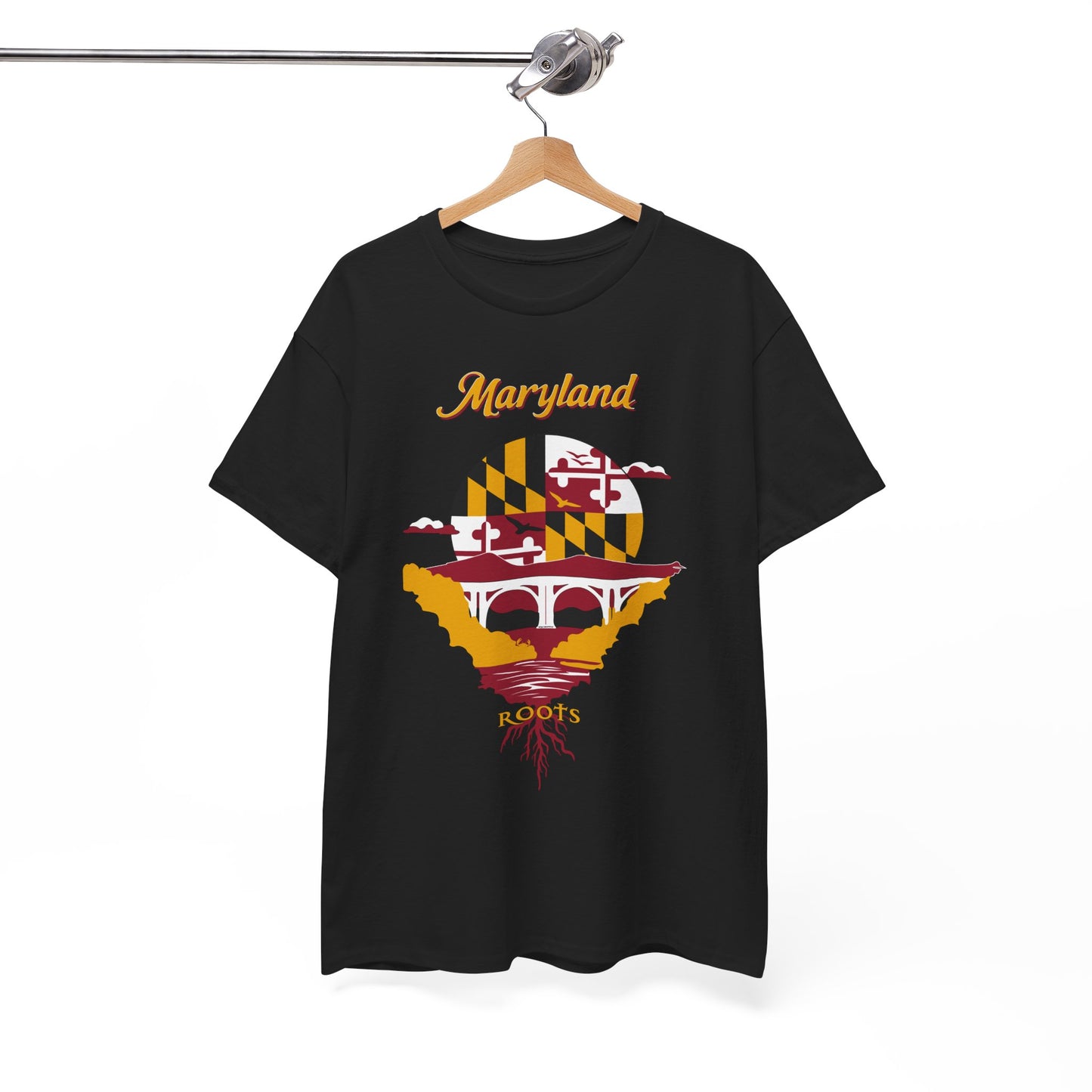 Maryland Roots Unisex Cotton Tee, Vintage Tee, Gift for Him/Her, State Pride Shirt, Casual Wear, Eco-Friendly Fashion