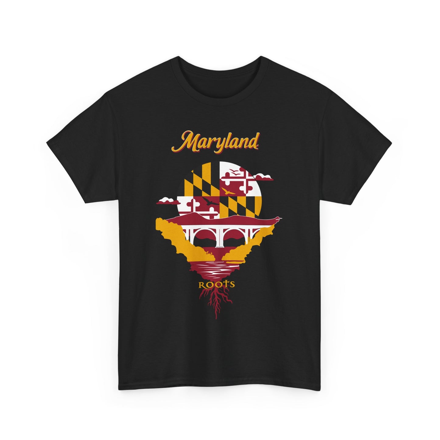 Maryland Roots Unisex Cotton Tee, Vintage Tee, Gift for Him/Her, State Pride Shirt, Casual Wear, Eco-Friendly Fashion