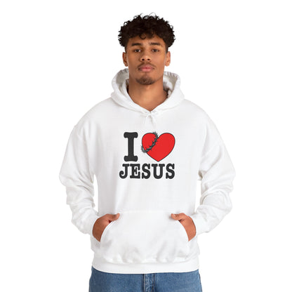 I Love Jesus Hooded Sweatshirt, Christian Apparel, Faith Hoodie, Religious Gift, Church Wear, Cozy Casual