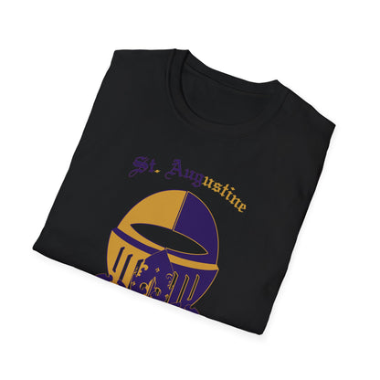 St. Augustine Unisex Softstyle T-Shirt - Purple and Gold Design