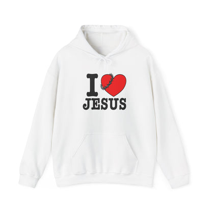 I Love Jesus Hooded Sweatshirt, Christian Apparel, Faith Hoodie, Religious Gift, Church Wear, Cozy Casual