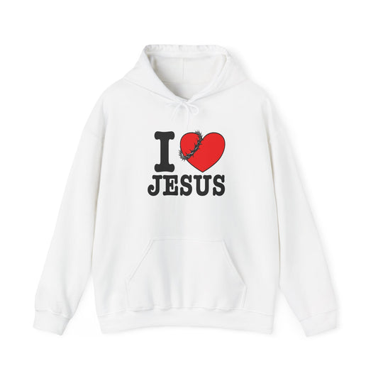 I Love Jesus Hooded Sweatshirt, Christian Apparel, Faith Hoodie, Religious Gift, Church Wear, Cozy Casual