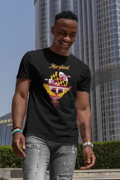 Maryland Roots Unisex Cotton Tee, Vintage Tee, Gift for Him/Her, State Pride Shirt, Casual Wear, Eco-Friendly Fashion