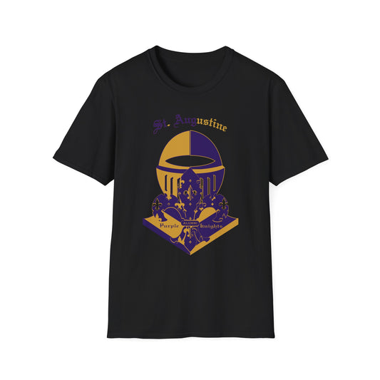 St. Augustine Unisex Softstyle T-Shirt - Purple and Gold Design