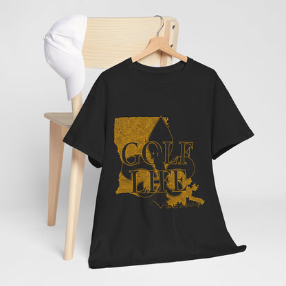 Golf Life Unisex Heavy Cotton Tee | Casual Wear, Gift for Golf Lovers, Louisiana Theme, Perfect for Golfing, Everyday Comfort