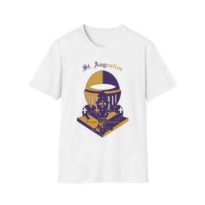 St. Augustine Unisex Softstyle T-Shirt - Purple and Gold Design