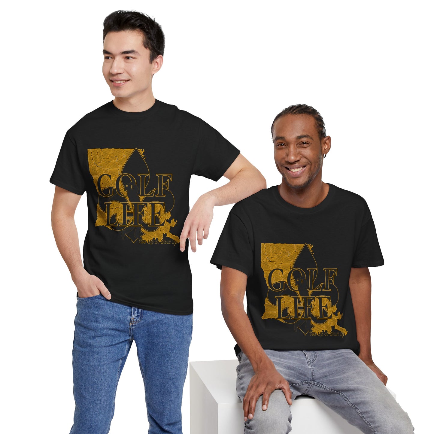 Golf Life Unisex Heavy Cotton Tee | Casual Wear, Gift for Golf Lovers, Louisiana Theme, Perfect for Golfing, Everyday Comfort